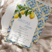 水彩レモ地中海のンブライダルシャワー 招待状