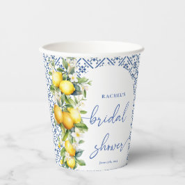 水彩レモ地中海のンブライダルシャワー 紙コップ