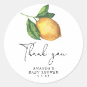 水彩レモ感謝していンユー ラウンドシール (正面)