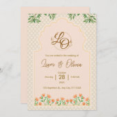 水彩ロイヤルウェディング招待状カード 招待状 (正面/裏面)