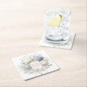 水彩ロイヤルボタニーク ハイドランジア ブライダルシャワー スクエアペーパーコースター (インサイチュ)