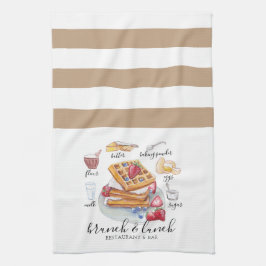 水彩ロゴワッフルレストランビジネス キッチンタオル