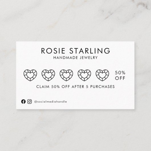 水彩ロゴ手作りジュエリー 名刺 (裏面)