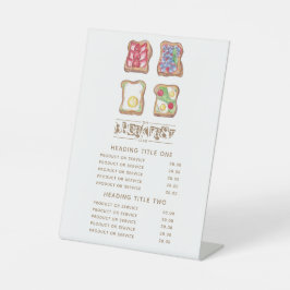 水彩ロゴ朝食レストランビジネス 台座サイン