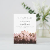 水彩ロサンゼルスカリフォルニア日付を保存 ポストカード (スタンド正面)