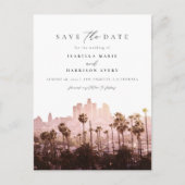 水彩ロサンゼルスカリフォルニア日付を保存 ポストカード (正面)