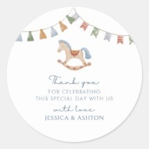 水彩ロッキングホース、ベビーシャワー