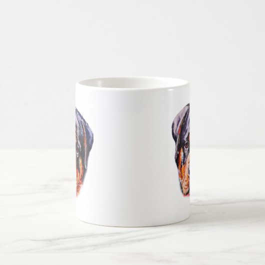 水彩ロットワイラー コーヒーマグカップ (中央)