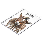 水彩ロバパーソナライズされたー ノートブック (左側)