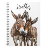 水彩ロバパーソナライズされたー ノートブック (正面)