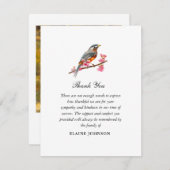 水彩ロビンバード葬儀フォトサンキュー サンキューカード (正面/裏面)