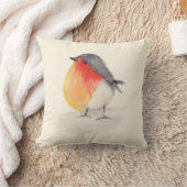 水彩ロビンピロー クッション (ブランケット)