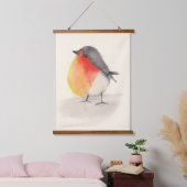 水彩ロビン 吊り下げ型タペストリー (寝室)