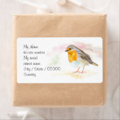 水彩ロビン – 差出人住所ラベル ラベル (インサイチュ)