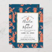 水彩ロブスターエビのクロウフィッシュブライダルシャワーI ポストカード (正面/裏面)