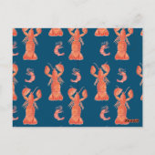 水彩ロブスターエビのクロウフィッシュブライダルシャワーI ポストカード (裏面)