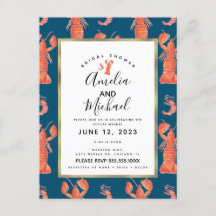 水彩ロブスターエビカニ  ブライダルシャワーI