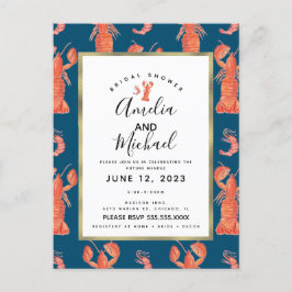 水彩ロブスターエビカニ  ブライダルシャワーI ポストカード