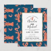 水彩ロブスターエビカニ  ブライダルシャワーI ポストカード (正面/裏面)