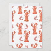 水彩ロブスターパーティーベビーシャワー招待状 案内状 (裏面)