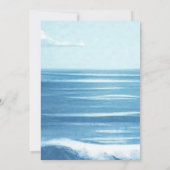 水彩ロブスタービーチブルーパーティーベビーシャワー 招待状 (裏面)