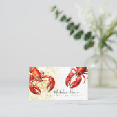 水彩ロブスターレストランフードトラック 名刺 (スタンド正面)