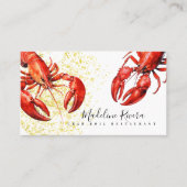 水彩ロブスターレストランフードトラック 名刺 (正面)