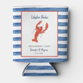 水彩ロブスター焼き婚約パーティ 缶クーラー (正面)