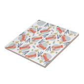 水彩ロブスター甲殻類ビーチサンドドル タイル (側面)