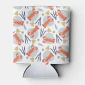 水彩ロブスター甲殻類ビーチサンドドル 缶クーラー (正面)