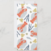 水彩ロブスター航海の植物性メニュー シーズンカード (裏面)