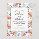 水彩ロブスター クラステーシアン ブライダルシャワー ポストカード (正面)