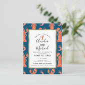 水彩ロブスター シャリ エビ カニ 娘の結婚前お披露目パーティーI ポストカード (スタンド正面)