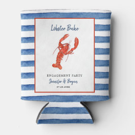 水彩ロブスター バケーション パーティー 缶クーラー