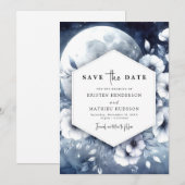 水彩ロマンスムーンリ結婚ット セーブザデート (正面/裏面)