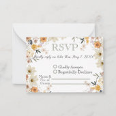 水彩ロマンチックなワイルドフラワーRSVP ノートカード (正面)