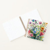 水彩ロマンチックな野パーソナライズされた花 ノートブック (内部)