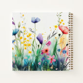 水彩ロマンチックな野パーソナライズされた花 ノートブック (裏面)