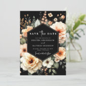 水彩ロマンチックピーチ結婚ズ セーブザデート (スタンド正面)