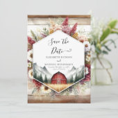 水彩ロマンチック納屋周囲の庭結婚ズ セーブザデート (スタンド正面)