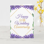 水彩ロマンチック50結婚周年 カード (黄色い花)