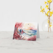 水彩ロマンチック カード (黄色い花)