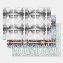 水彩ロルシャッハ効果包装紙