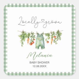 水彩ローカルベビーシャワー紙皿 スクエアシール