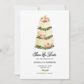 水彩ローカル多段ケーキ セーブザデート (正面)