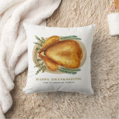 水彩ローストターキーディナーサンクスギビング クッション (ブランケット)