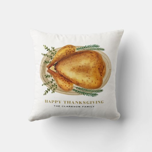 水彩ローストターキーディナーサンクスギビング クッション (裏面)