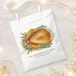 水彩ローストターキーディナーサンクスギビング フェイバーバッグ