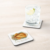 水彩ローストトルコ感謝祭パーティー コースター (右側)