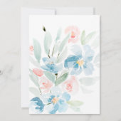 水彩ローズとブルーの結婚式招待状 招待状 (裏面)